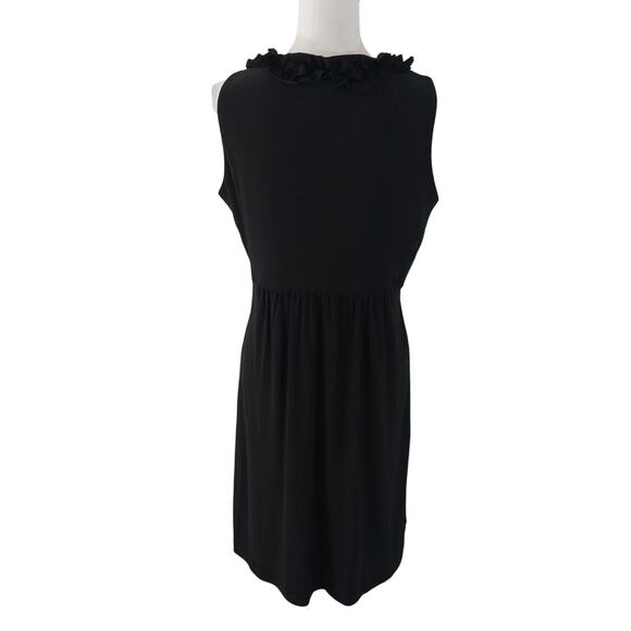 TIANA B! DREAMY, FLOWING BLACK STRETCH, RUFFLED BODICE, PRINCESS CUT DRESS! SZ L - Picture 8 of 9